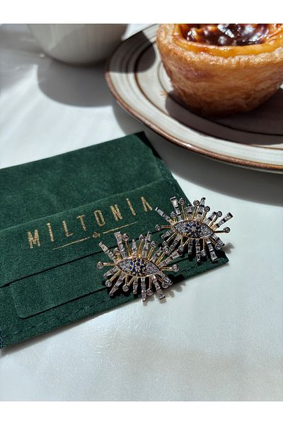Miltonia Eye Zircon Stone Stylish Tarnish Free Earrings