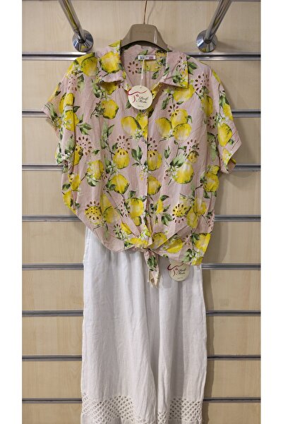 Park Moda Italijanska košulja sa limunovim uzorkom F Fisto vez u sa kravatom