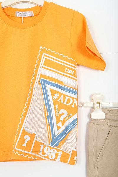 xo kids moda Boy's Shorts Top and Bottom Set 2-7 Years 3225