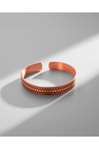 Sırlı Sepet Medusa İşlemeli Bakır Bilezik (Zeolit Taşı)