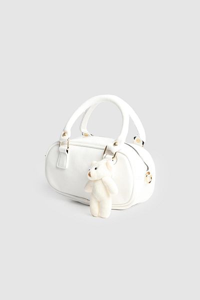 La La'Graccio Paris La'Graccio Paris Babels Handbag with Teddy Bear and Strap White