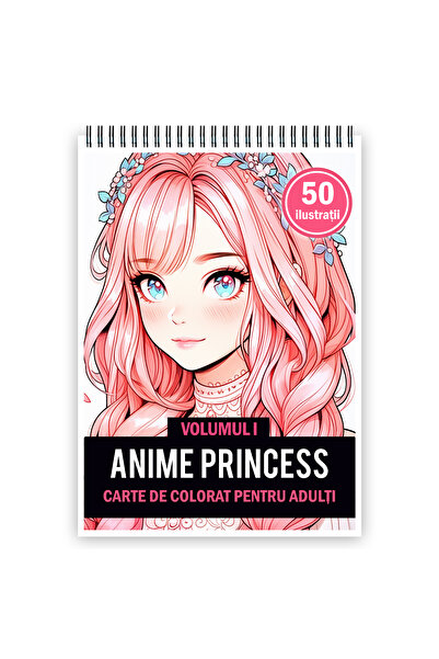 Legendary Gifts Carte de colorat antistres, 50 de ilustratii, Anime Princesse...