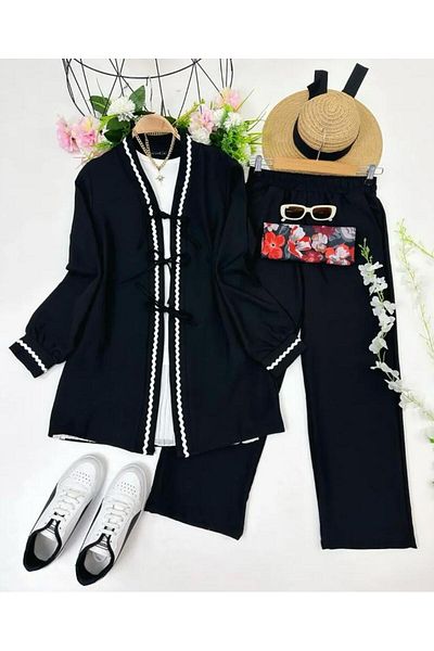 YILMAZBARMAZ Women's Zigzag Detailed Double Suit