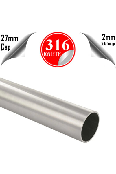 abcpaslanmaz Paslanmaz Çelik 316 Kalite Boru 27 X 2 Mm (1 METRE)