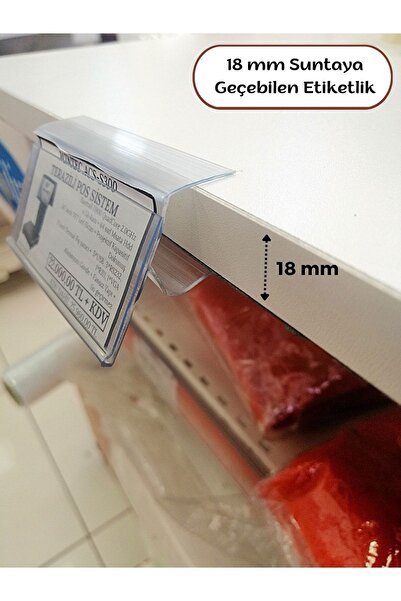 RafBurada 18 Mm Sunta Ve Ahşap Raflar Için Raf Önü Fiyat Etiketlik 100 Cm - Pvc Etiketlik