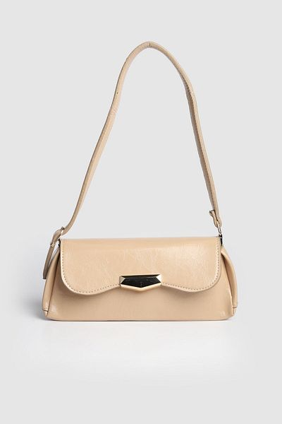 La La'Graccio Paris La'Graccio Paris Women's Kayle Patent Leather Baguette Bag Mink