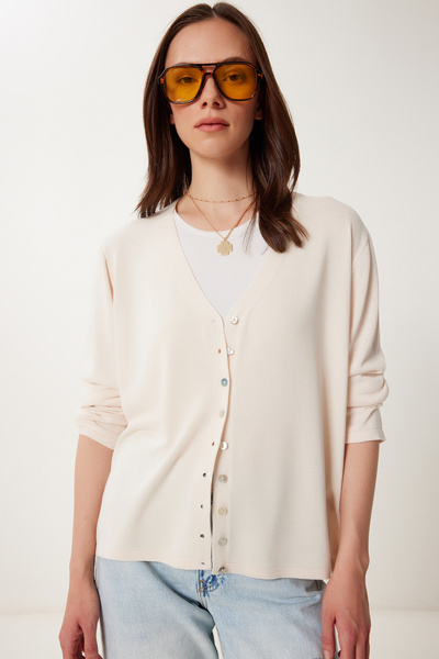 Lovelyİstanbul Ζακέτα με λαιμόκοψη V Super Soft Stretchy Καλοκαιρινό Πλεκτό Ζ...