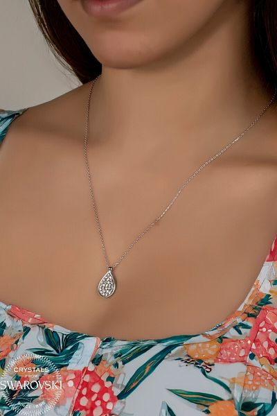Swaroski Zirconia Crystal Stone Drop Necklace Women's Special Design