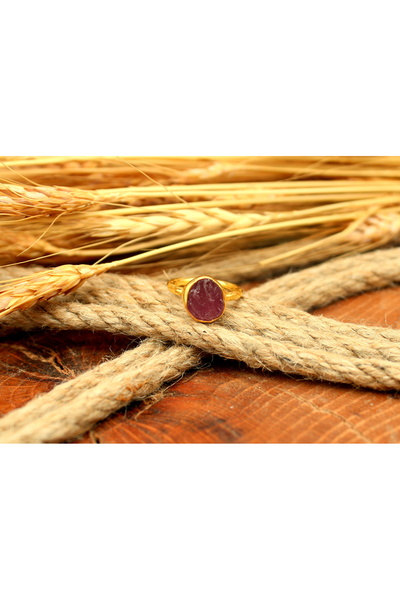 alpsilverart 925 Ayar Gümüş Doğal Yakut Taşlı El Yapımı Yüzük