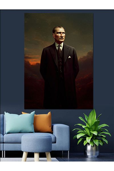 Tablomega Mustafa Kemal Atatürk Decorative Canvas - Mdf Wooden Painting