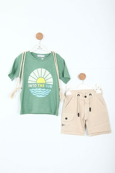 xo kids moda Boy's Top and Bottom Shorts Set 2-7 Years 3153
