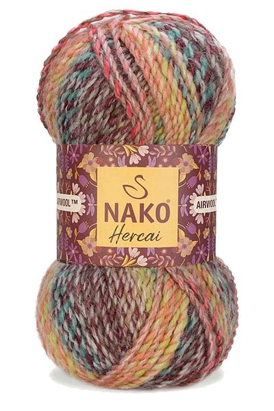 NAKO Hercai Ebruli 5 Pieces Cardigan Sweater - Beanie Hand Knitting Yarn Wool 28030