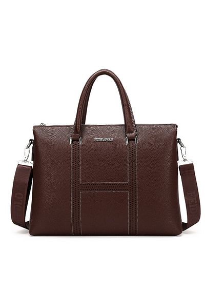 HALAMODO Large Capacity Portfolio Messenger Bag Brown