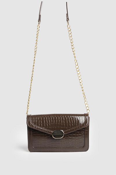 La La'Graccio Paris La'Graccio Paris Women's Lave Crocodile Strap Bag Brown