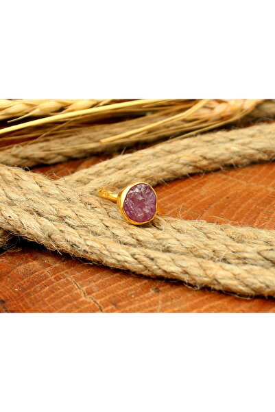 alpsilverart 925 Ayar Gümüş Doğal Yakut Taşlı El Yapımı Yüzük