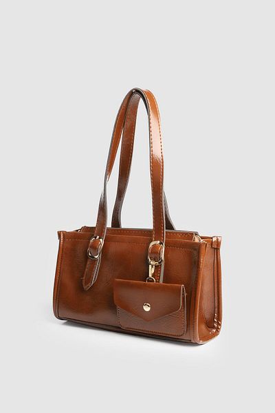La La'Graccio Paris La'Graccio Paris Women's Bace Baguette Bag with Coin Purse Brown