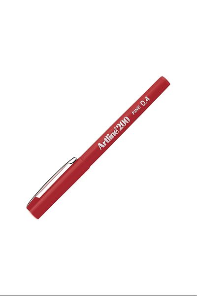artline 0.4 Mm Red Fine Writing Pen with Felt Tip