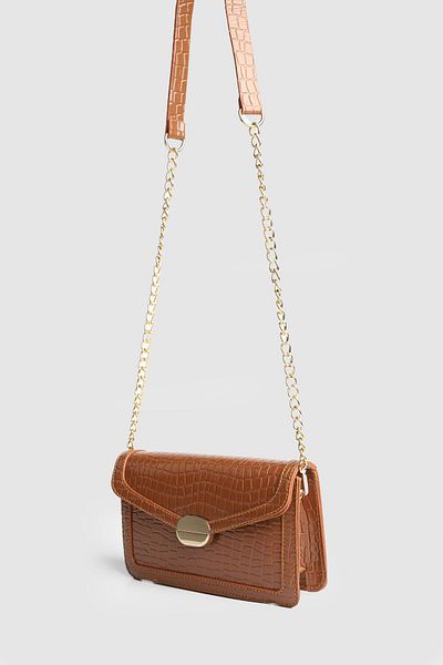 La La'Graccio Paris La'Graccio Paris Women's Lave Crocodile Strap Bag Brown