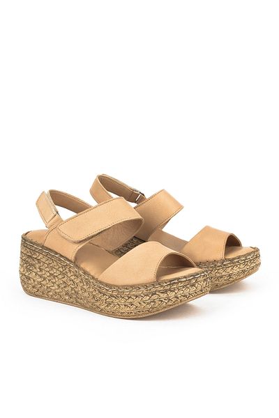 Ziya , Sandale de damă din piele naturală cu toc cu pană 1511032Z7706 Nud