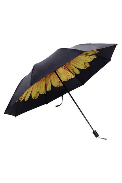 HALAMODO 8-Bone Folding Sun Umbrella Black/Yellow