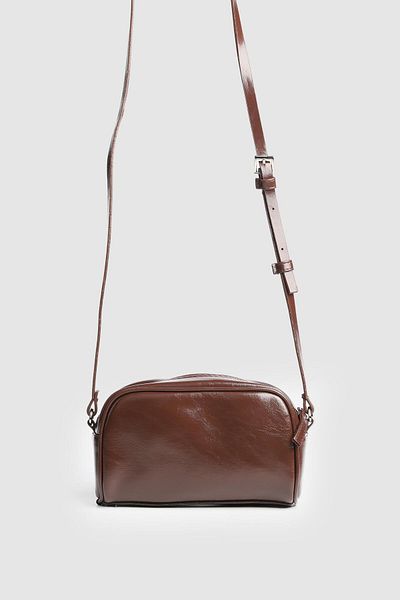 La La'Graccio Paris La'Graccio Paris Women's Sact Patent Leather Strap Bag Brown