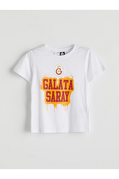 LC Waikiki White Galatasara Y Printed 100% Cotton Boys T-Shirt and Shorts Pack of 2
