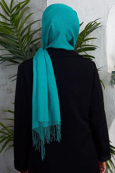 Golden Rose Cotton Emerald Tassel Shawl