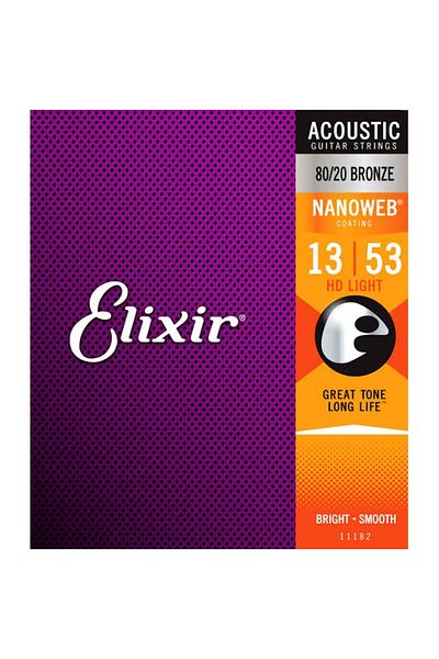 Elixir 11182 80/20 Bronze Hd Light Acoustic Guitar String (13-53)