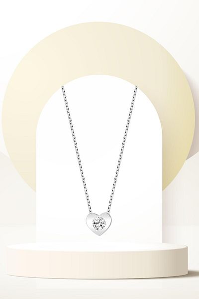 Swaroski Zirconia Stone Heart Women's Necklace - Glamorous Shine