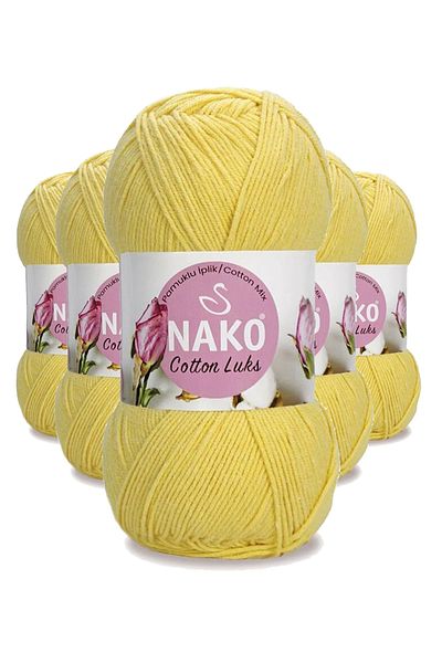 NAKO 5 Pieces Cotton - Luxury Vest and Tunic Sweater, Cardigan and Rope, Wool Light Yellow 97554