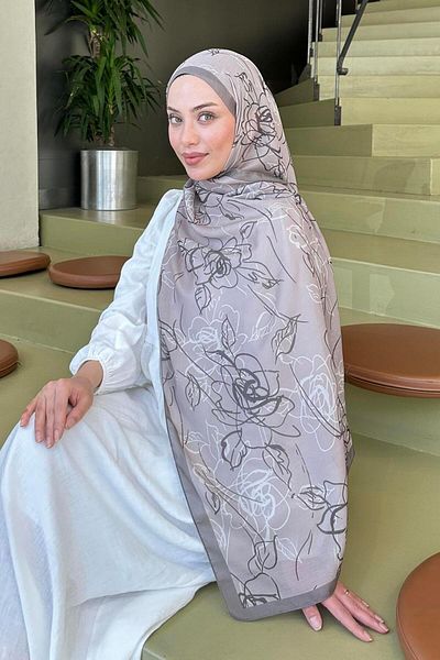 lamelif Μοτίβο λουλουδιών Soft Shawl Soil