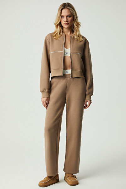 GRIMELANGE Sharıd Γυναικείο Φαρδύ Φούτερ Mink με Πλατύ Πόδι