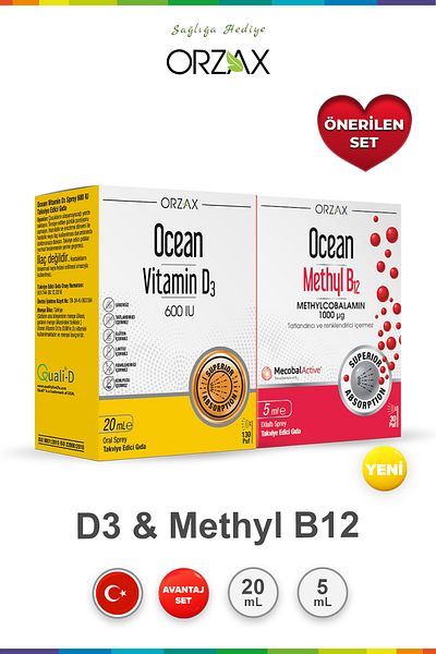 Ocean Vitamin D3 600 Iu & Ocean Methyl B12 5 ml