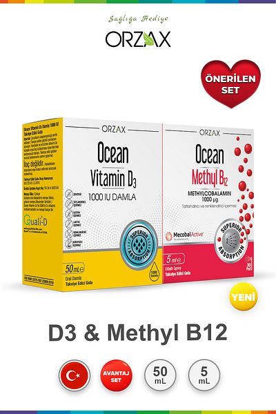 Ocean Vitamin D3 1000 Iu Drops 50 ml & Ocean Methyl B12 5 ml