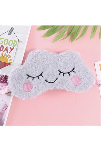 PUFO Mască de dormit sau de călătorie, cu gel detașabil, Pufo Magic Cloud, 20 cm, gri