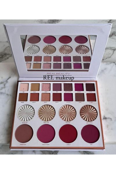 real beauty Complete face palette - eyeshadow, highlighter, and blush