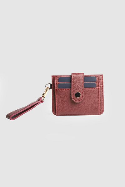 La La'Graccio Paris La'Graccio Paris Women's Greenhouse Card Holder Wallet Claret Red