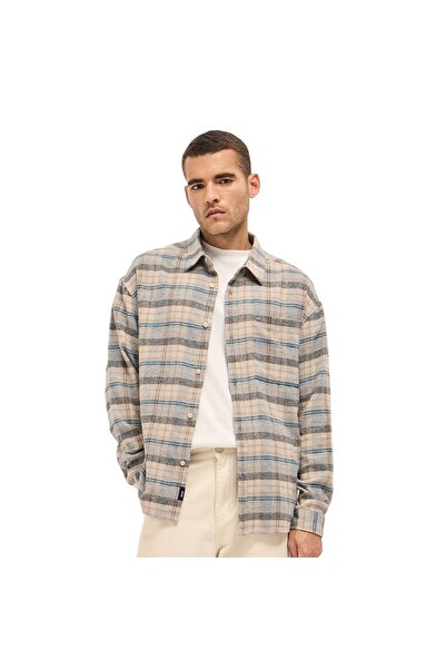 The Bear House قميص رجالي مريح من الفلانيل متعدد الألوان ومربعات الشكل، مناسب...