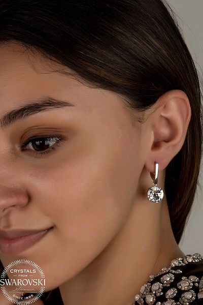 Swaroski White Earrings with Zirconia Crystal Stones