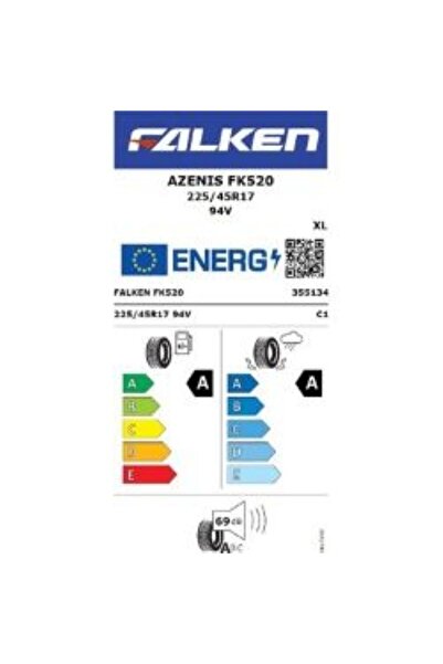 Falken 225/45 R17 TL 94V XL AZENIS FK520 (OEM) YAZ LASTİĞİ 2025 ÜRETİM