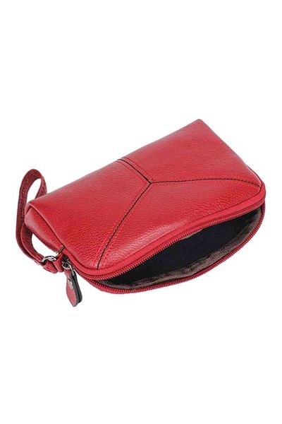 HALAMODO Leather Wear Resistant Wallet Red