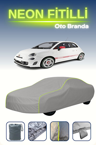 Cemku Shine رمادي [Fiat 500 Abarth 2008 - 2021] مشمع سيارة متوافق مع حبال الن...