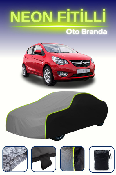 Cemku Fast أسود-رمادي-أسود [أوبل فيفا 2015 - 2021] مشمع سيارة متوافق مع حبال ...