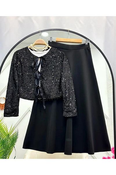 modasindoma women's sequins crawler double suit
