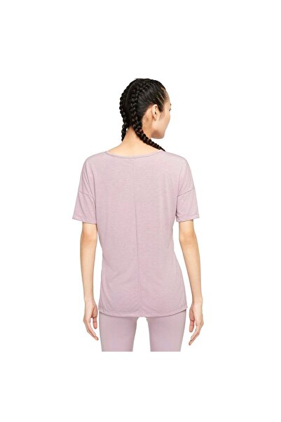 Nike W Ny Df Layer Ss Top Kadın Mor T-shirt - CJ9326-501