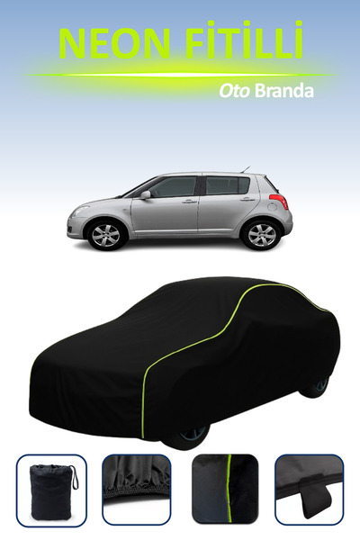 Cemku Cool أسود [سوزوكي سويفت 5 أبواب 2005 - 2009] مشمع سيارة متوافق مع حبال ...