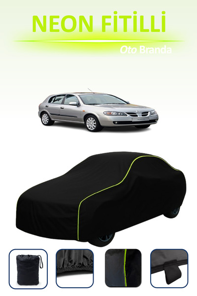 Cemku Cool أسود [نيسان ألميرا 1 هاتشباك] مشمع سيارة متوافق مع حبال النيون، مق...