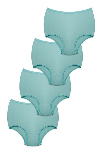 BEGATEKS Women's Panties High Waist Plus Size 4 Pack - Cotton Fabric, 7 Different Color Options