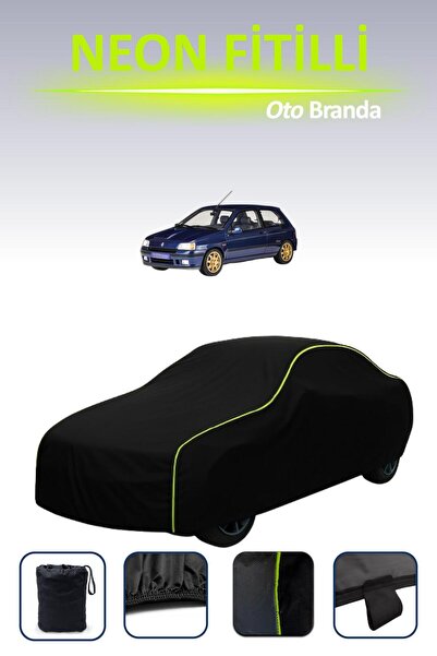 Cemku Cool أسود [رينو كليو 3 أبواب 1990 - 1996] مشمع سيارة متوافق مع حبال الن...