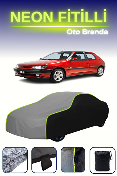 Cemku Fast أسود-رمادي-أسود [بيجو 306 3 أبواب 1997 - 2001] مشمع سيارة متوافق م...